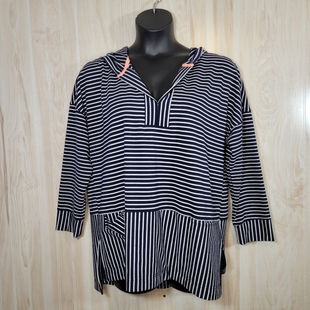 MelloDay Hooded Nautical Striped Sweatshirt Sz 1X